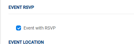 Event with RSVP checkbox checked
